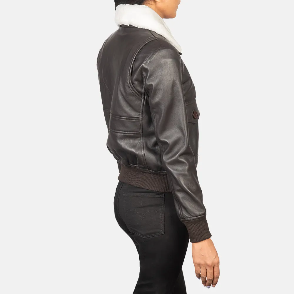 Stella G-1 Brown Leather Bomber Jacket-reviseleather