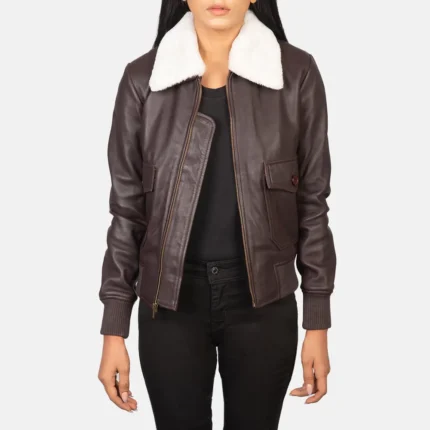 Stella G-1 Maroon Leather Bomber Jacket-reviseleather