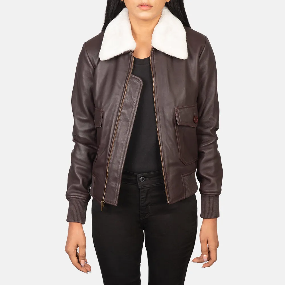 Stella G-1 Maroon Leather Bomber Jacket-reviseleather