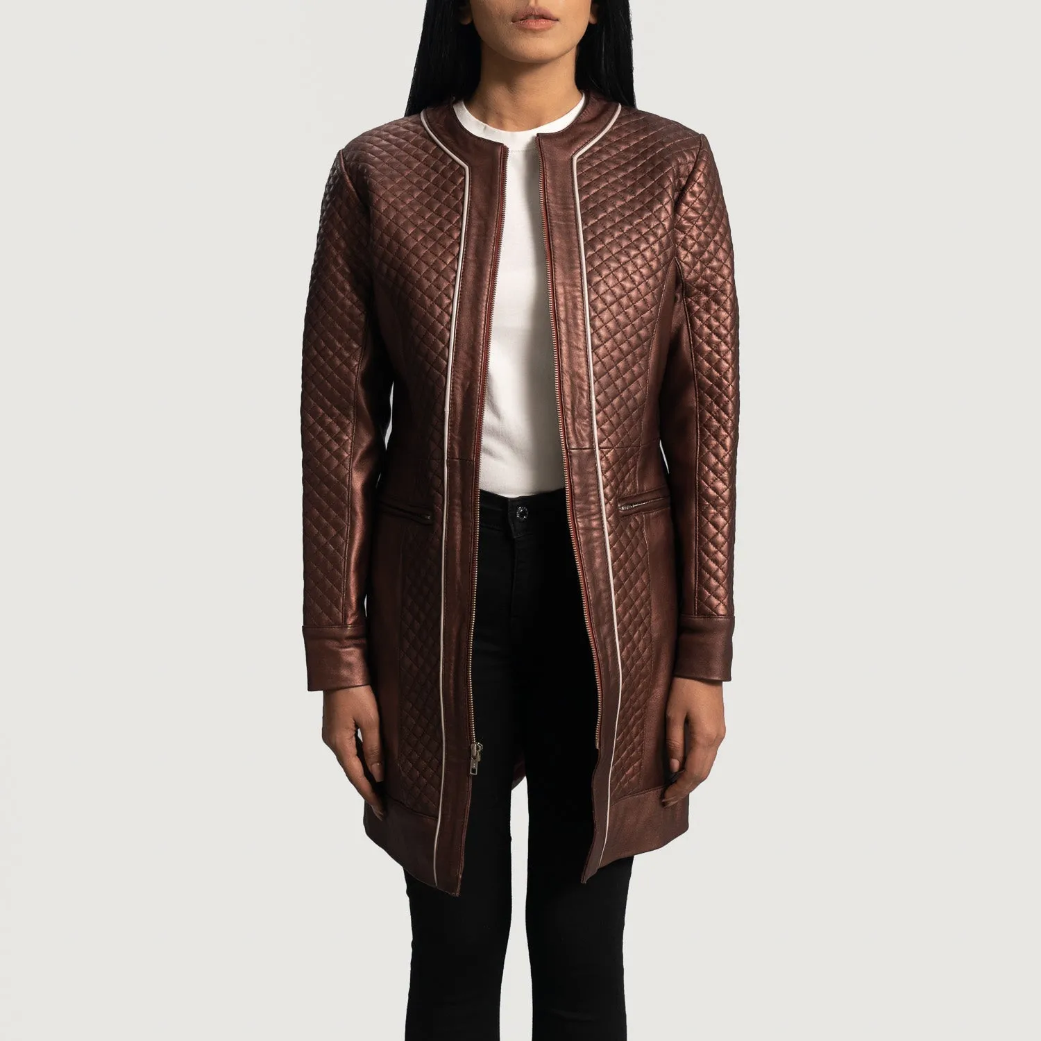 Trudy Lane Quilted Maroon Leather Coat-reviseleather