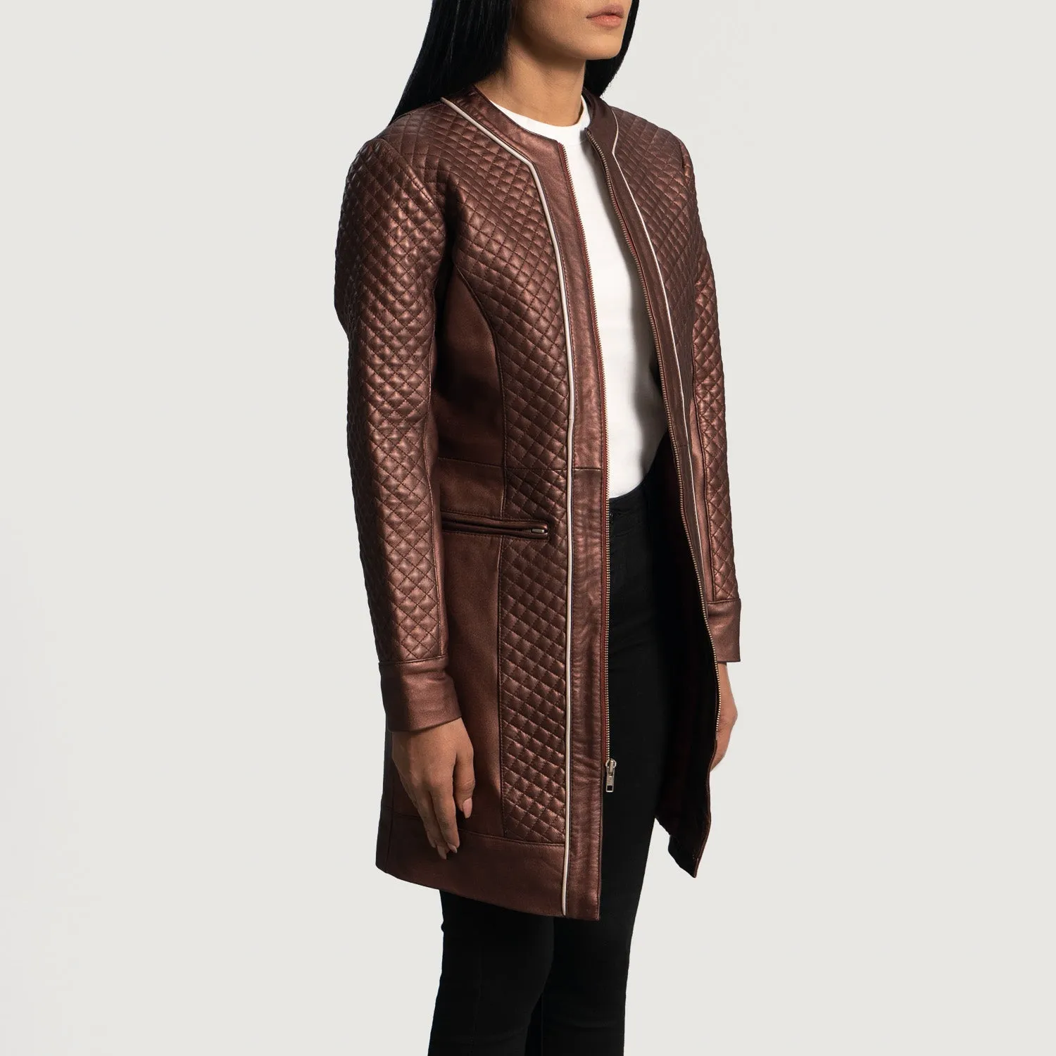 Trudy Lane Quilted Maroon Leather Coat-reviseleather