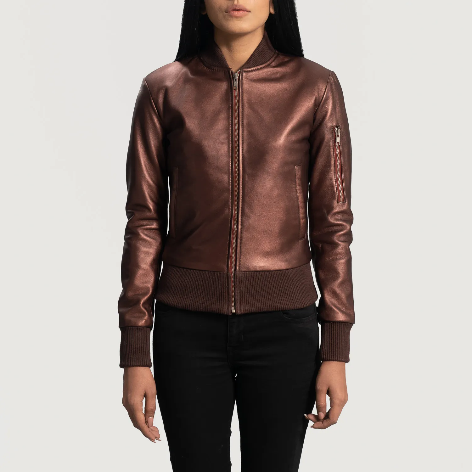 Reida Maroon Leather Bomber Jacket-reviseleather