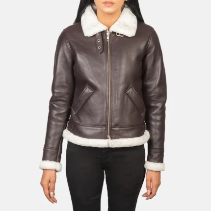 Sherilyn B-3 Maroon Leather Bomber Jacket-reviseleather