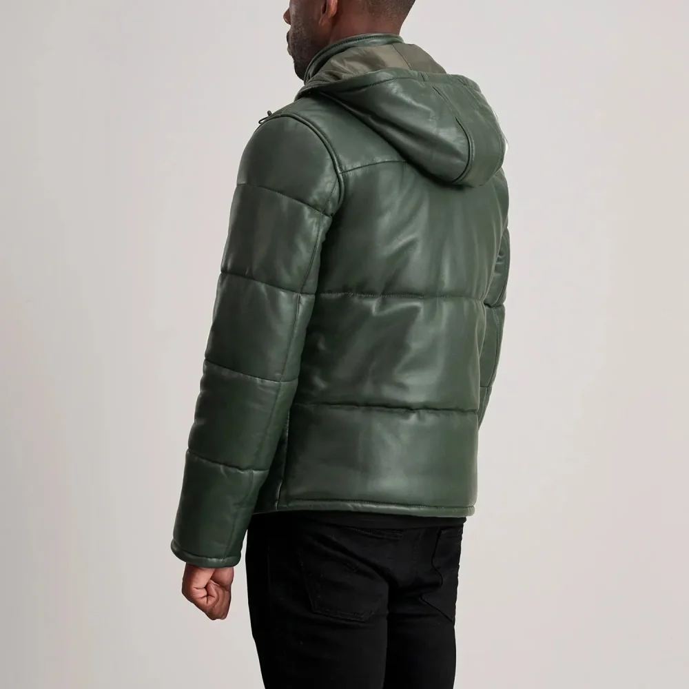 Gordon Green Hooded Leather Puffer Jacket-reviseleather