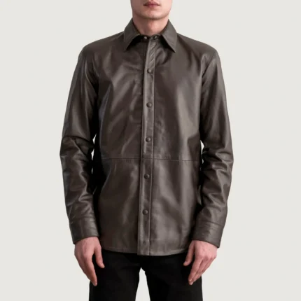 Haven Brown Leather Shirt-reviseleather
