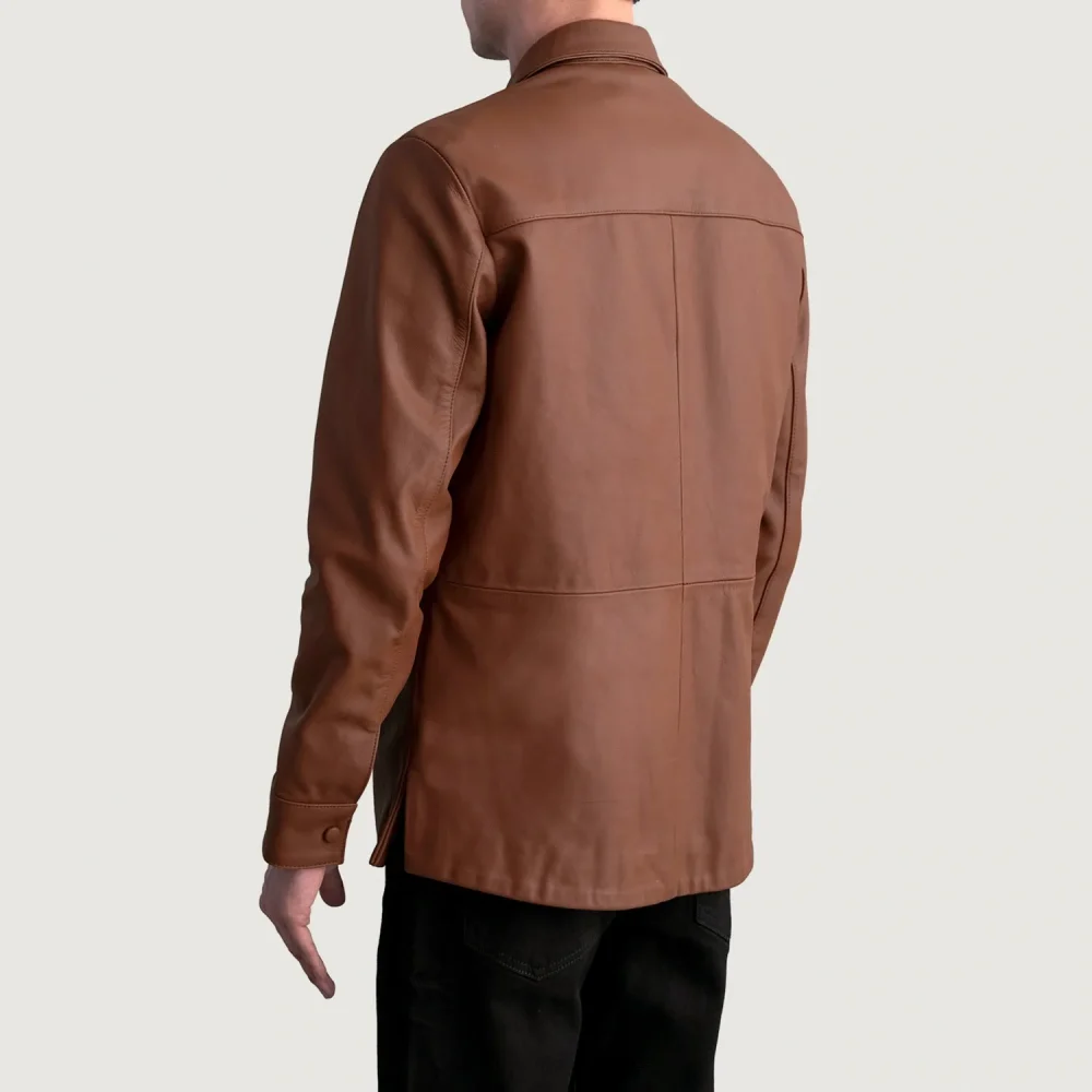 Haven Matte Brown Leather Shirt-reviseleather
