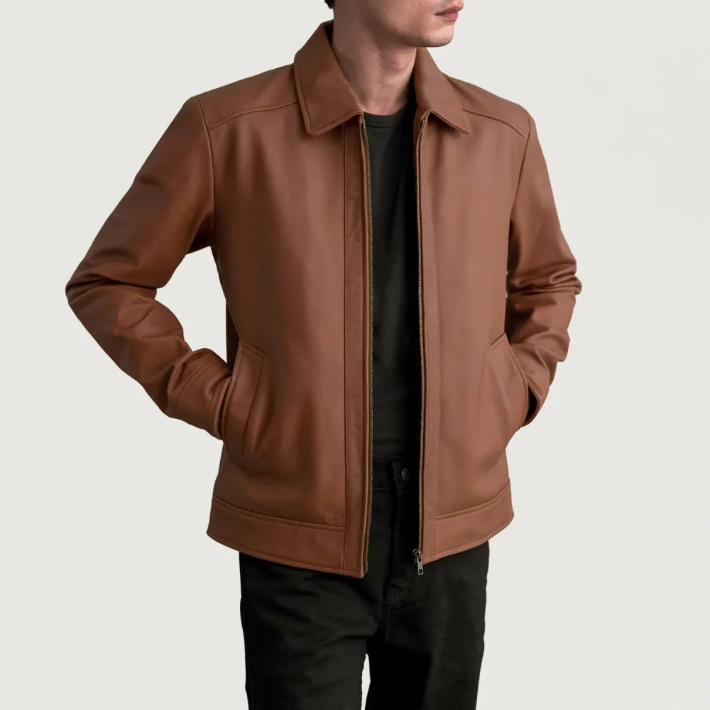 Inferno Matte Brown Leather Jacket-reviseleather
