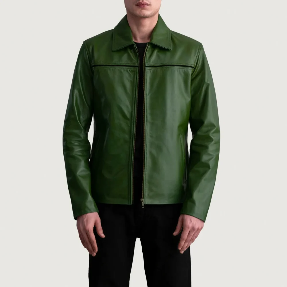 Mystical Green Leather Jacket-reviseleather