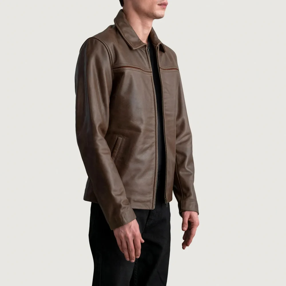Mystical Pullup Brown Leather Jacket-reviseleather