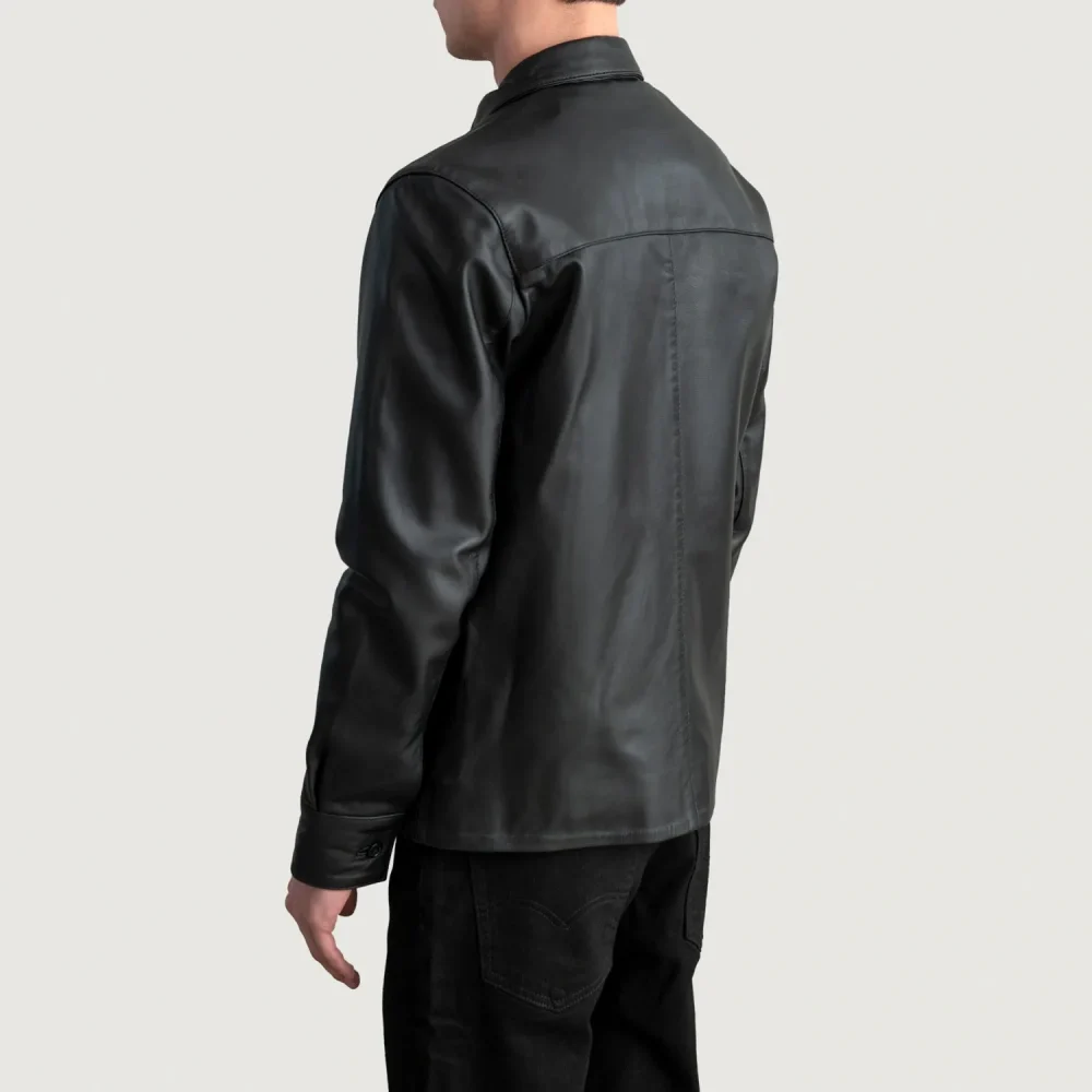 Scout Black Leather Shirt-reviseleather