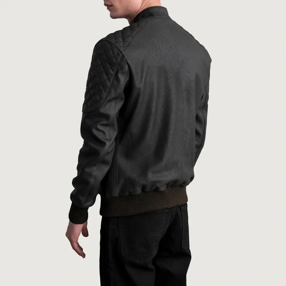 Sven Tumbled Brown Leather Bomber Jacket-reviseleather