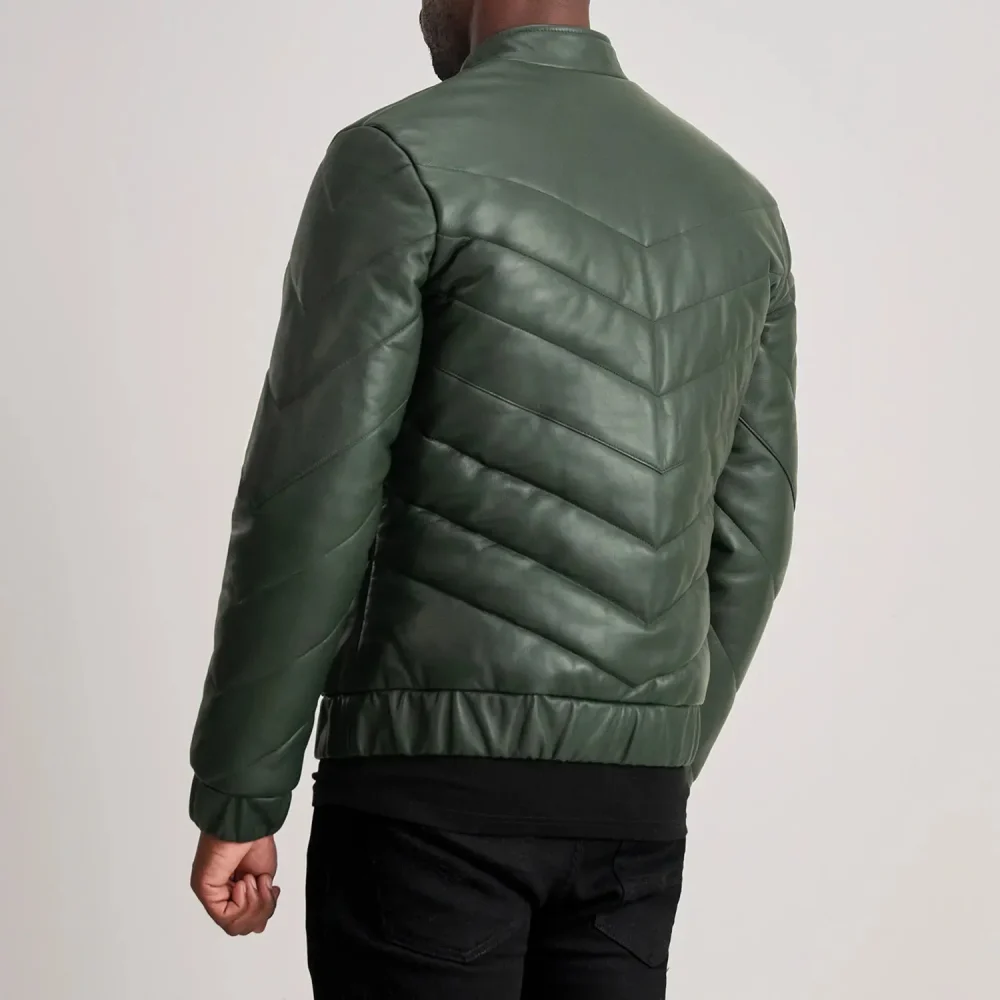 Travis Green Leather Puffer Jacket-reviseleather