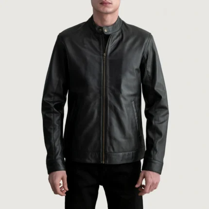 Zen Black Leather Biker Jacket-reviseleather