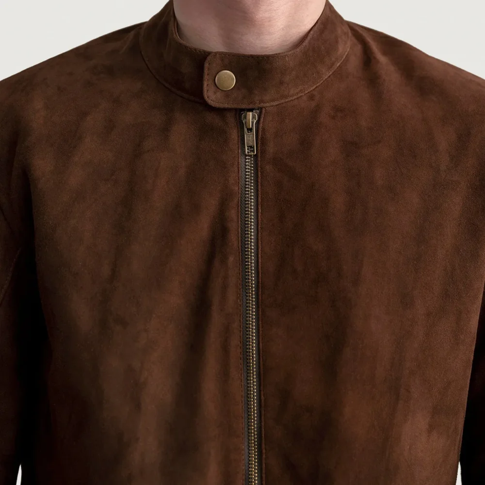 Zen Brown Suede Biker Jacket-reviseleather