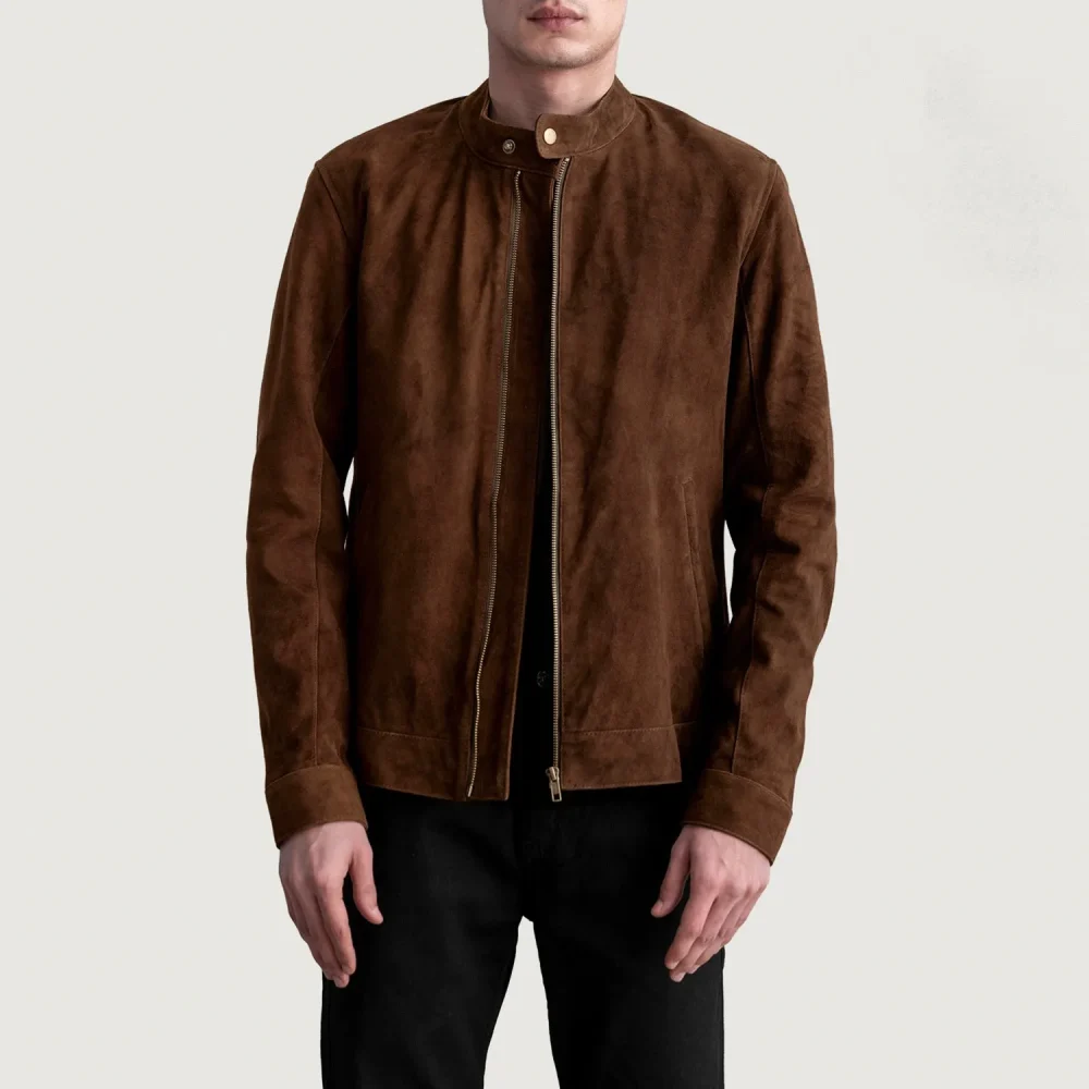 Zen Brown Suede Biker Jacket-reviseleather