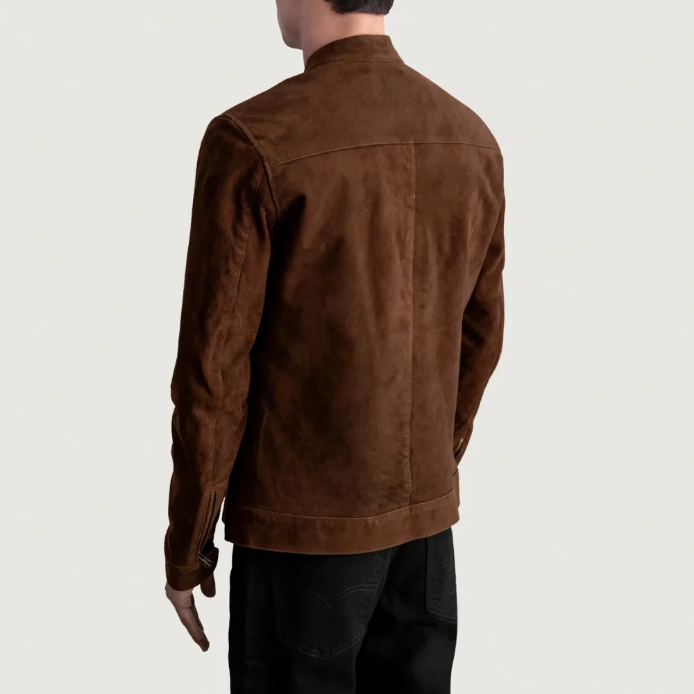 Zen Brown Suede Biker Jacket-reviseleather