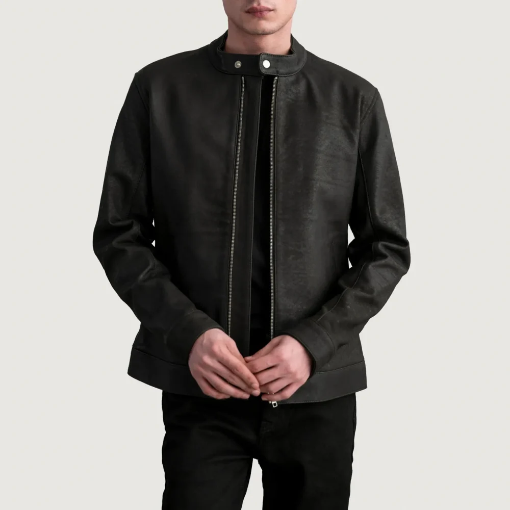 Zen Tumbled Brown Leather Biker Jacket-reviseleather